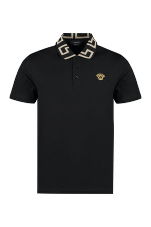 Cotton piqué polo shirt-0